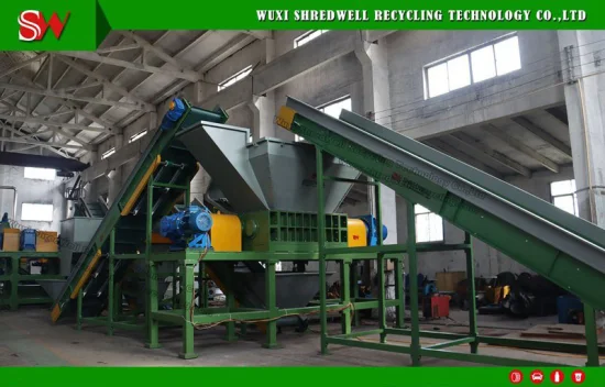 Shredwell Waste Tire Shredder Machine for Used Tyres with Siemens PLC